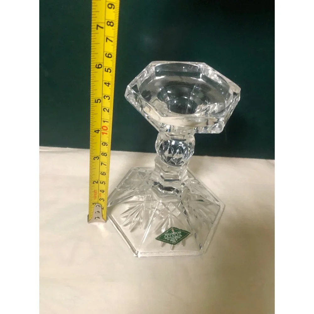 Shannon Crystal Designs of Ireland 24% Lead Crystal 7 Inch Candlestick Holder